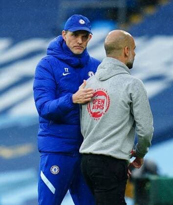 Mandatory Credit: Photo by Javier Garcia BPI Shutterstock (11893130ec) Chelsea Manager Thomas Tuchel and Manchester City Manager Pep Guardiola at full time Manchester City v Chelsea, Premier League, Football, The Etihad Stadium, Manchester, UK - 08 May 2021 EDITORIAL USE ONLY No use with unauthorised audio, video, data, fixture lists, club league logos or live services. Online in-match use limited to 120 images, no video emulation. No use in betting, games or single club league player publications. Manchester City v Chelsea, Premier League, Football, The Etihad Stadium, Manchester, UK - 08 May 2021 EDITORIAL USE ONLY No use with unauthorised audio, video, data, fixture lists, club league logos or live services. Online in-match use limited to 120 images, no video emulation. No use in betting, games or single club league player publications.  Copyright: xJavierxGarcia BPI Shutterstockx 11893130ec