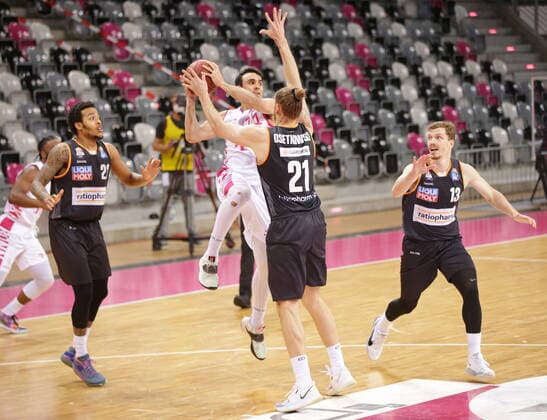 Anthony DiLeo Telekom Baskets Bonn vs Dylan Osetkowski ratiopharm Ulm easyCredit BBL 1 Bundesliga , Season 2020 2021 , Matchday 34