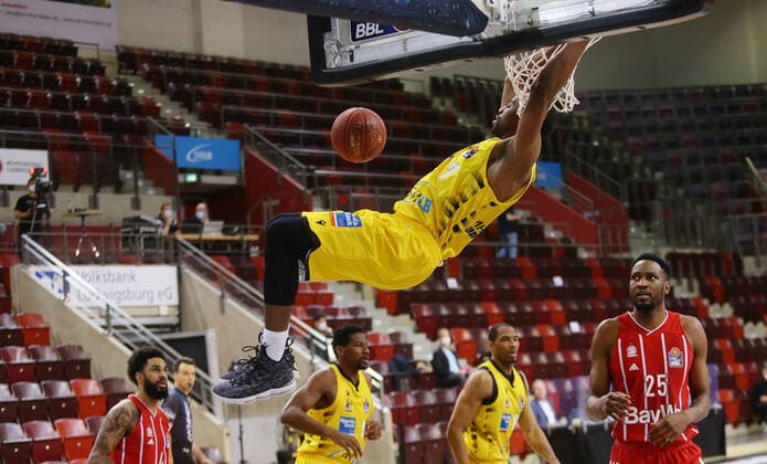 Ludwigsburg , Basketball easyCredit BBL Bundesliga , MHP RIESEN Ludwigsburg vs Bayern Munich , Jamel McLean Riesen