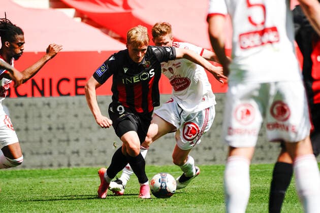 Kasper Dolberg (OGC Nice) FOOTBALL : OGC Nice vs Brest - Ligue 1 Uber Eats - Nice - 09 05 2021 NorbertScanella PanoramiC 