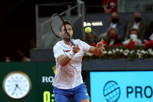 Marcel Granollers of Spain (C) and Horacio Zeballos of Argentina in action during the men s double final against Mate Pavic and Nikola Mektic of Croatia at the Mutua Madrid Open tennis tou?rnament in Madrid, Spain, 09 May 2021. Mutua Madrid Open tennis tou?rnament !ACHTUNG: NUR REDAKTIONELLE NUTZUNG!  Copyright: xRodrigoxJimenezx GRAF3301 20210509-637561750806472847