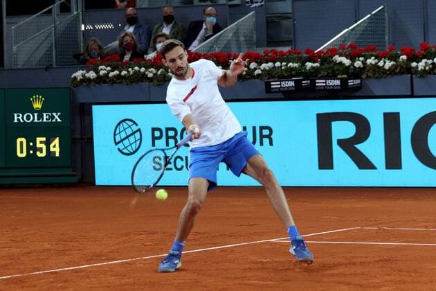Marcel Granollers of Spain (C) and Horacio Zeballos of Argentina in action during the men s double final against Mate Pavic and Nikola Mektic of Croatia at the Mutua Madrid Open tennis tou?rnament in Madrid, Spain, 09 May 2021. Mutua Madrid Open tennis tou?rnament !ACHTUNG: NUR REDAKTIONELLE NUTZUNG!  Copyright: xRodrigoxJimenezx GRAF3302 20210509-637561750818035420
