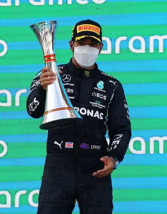 F1 Aramco Grand Prix of Spain 2021 09 05 2021, Circuit de Catalunya, Barcelona, F1 Aramco Grand Prix of Spain 2021 , in picture podium winner Lewis Hamilton GBR 44 , Mercedes AMG Petronas Formula One Team nordphotoxGmbHx xBratic nph00250