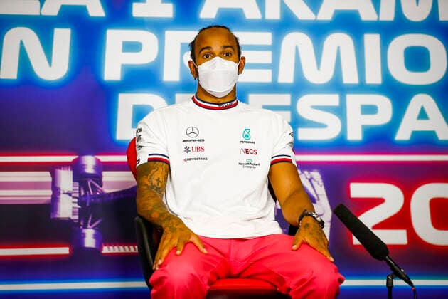 F1 Grand Prix of Spain 44 Lewis Hamilton (GBR, Mercedes-AMG Petronas F1 Team), F1 Grand Prix of Spain at Circuit de Barcelona-Catalunya on May 9, 2021 in Barcelona, Spain. (Photo by Xavi Bonilla DPPI FIA Pool via HOCH ZWEI) Barcelona Spain Poolfoto HOCH ZWEI Pool Xavi Bonilla DP ,EDITORIAL USE ONLY