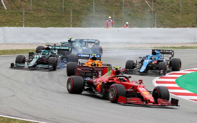 55 Carlos Sainz ESP, Scuderia Ferrari Mission Winnow , F1 Grand Prix of Spain at Circuit de Barcelona Catalunya on May 9, 2021 in Barcelona, Spain Photo by HOCH ZWEI Barcelona Spain