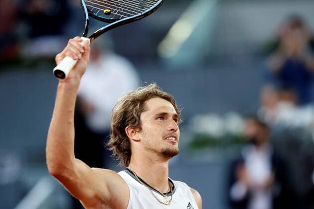 Alexander Zverev of Germany celebrates his victory against Matteo Berrettini of Italy during the men s final at the Mutua Madrid Open tennis tou?rnament in Madrid, Spain, 09 May 2021. Mutua Madrid Open tennis tou?rnament !ACHTUNG: NUR REDAKTIONELLE NUTZUNG!  Copyright: xChemaxMoyax GRAF3654 20210509-637561953249162251