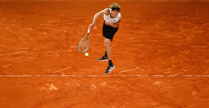 May 9, 2021, MADRID, MADRID, SPAIN: Alexander Zverev of Germany in action his Men s Singles match, Finals, against Matteo Berrettini of Italy on the ATP, Tennis Herren Masters 1000 - Mutua Madrid Open 2021 at La Caja Magica on May 9, 2021 in Madrid, Spain. MADRID SPAIN - ZUMAa181 20210509_zaa_a181_245 Copyright: xOscarxJ.xBarrosox
