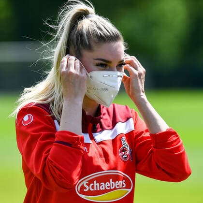 Ricarda Schaber Cologne, 6 with mask, portrait, 09 05 2021, Cologne Germany , Football, 2 Women Bundesliga Süd, 1 FC Köln FC Würzburger Kickers, DFB DFL REGULATIONS PROHIBIT ANY USE OF PHOTOGRAPHS AS IMAGE SEQUENCES AND OR QUASI VIDEO xmhx
