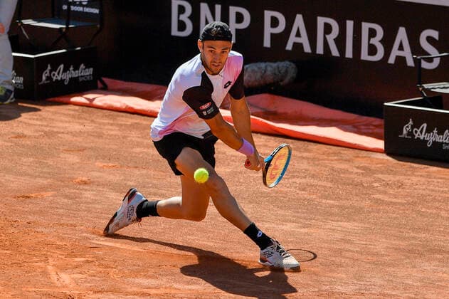 Photo Fabrizio Corradetti - LaPresse May 10, 2021 Roma (Italy) Tennis 1st round Stefano Travaglia (ITA) vs Benoit Paire (FRA) Internazionali BNL d Italia 2021 In the pic: Stefano Travaglia  Copyright: xFabrizioxCorradetti LaPressex