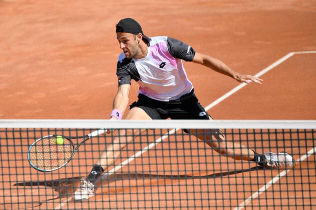 Photo Fabrizio Corradetti - LaPresse May 10, 2021 Roma (Italy) Tennis 1st round Stefano Travaglia (ITA) vs Benoit Paire (FRA) Internazionali BNL d Italia 2021 In the pic: Stefano Travaglia  Copyright: xFabrizioxCorradetti LaPressex