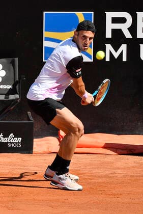 Photo Fabrizio Corradetti - LaPresse May 10, 2021 Roma (Italy) Tennis 1st round Stefano Travaglia (ITA) vs Benoit Paire (FRA) Internazionali BNL d Italia 2021 In the pic: Stefano Travaglia  Copyright: xFabrizioxCorradetti LaPressex