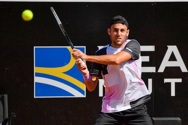 Photo Fabrizio Corradetti - LaPresse May 10, 2021 Roma (Italy) Tennis 1st round Stefano Travaglia (ITA) vs Benoit Paire (FRA) Internazionali BNL d Italia 2021 In the pic: Stefano Travaglia  Copyright: xFabrizioxCorradetti LaPressex