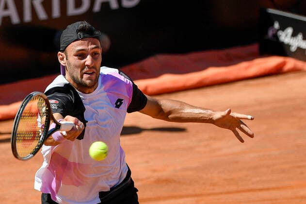 Photo Fabrizio Corradetti - LaPresse May 10, 2021 Roma (Italy) Tennis 1st round Stefano Travaglia (ITA) vs Benoit Paire (FRA) Internazionali BNL d Italia 2021 In the pic: Stefano Travaglia  Copyright: xFabrizioxCorradetti LaPressex