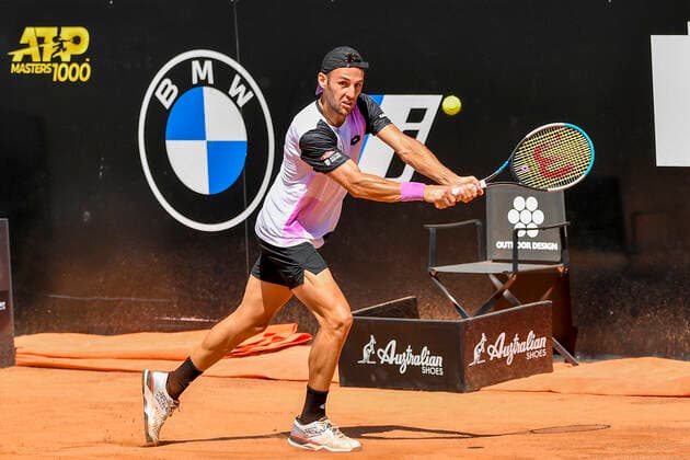 Photo Fabrizio Corradetti - LaPresse May 10, 2021 Roma (Italy) Tennis 1st round Stefano Travaglia (ITA) vs Benoit Paire (FRA) Internazionali BNL d Italia 2021 In the pic: Stefano Travaglia  Copyright: xFabrizioxCorradetti LaPressex