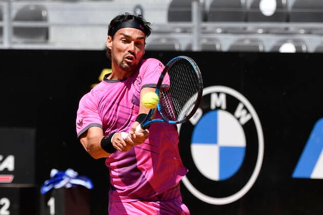 Photo Fabrizio Corradetti - LaPresse 10 05 2021 Roma (Italy) Tennis 1st round Kei Nishikori (JPN) vs Fabio Fognini (ITA) Internazionali BNL d Italia 2021 In the pic: Fabio Fognini  Copyright: xFabrizioxCorradetti LaPressex