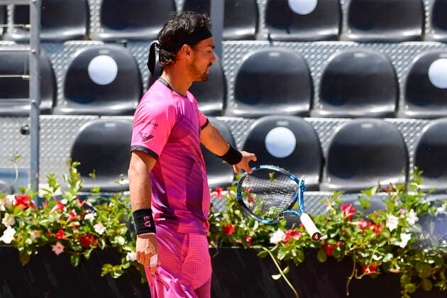 Photo Fabrizio Corradetti - LaPresse 10 05 2021 Roma (Italy) Tennis 1st round Kei Nishikori (JPN) vs Fabio Fognini (ITA) Internazionali BNL d Italia 2021 In the pic: Fabio Fognini  Copyright: xFabrizioxCorradetti LaPressex