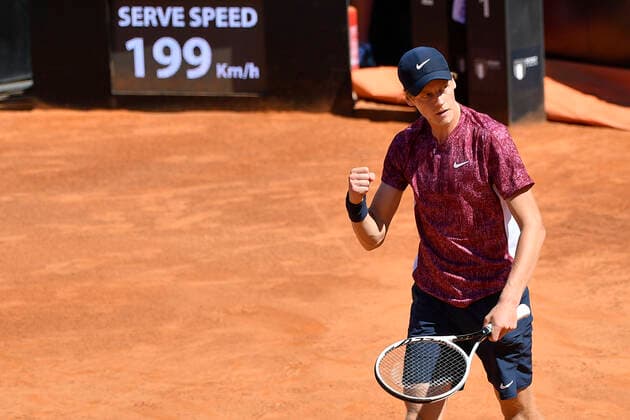 Photo Fabrizio Corradetti - LaPresse 10 05 2021 Roma (Italy) Tennis 1st round Ugo Humbert (FRA) vs Jannik Sinner (ITA) Internazionali BNL d Italia 2021 In the pic: Jannik Sinner  Copyright: xFabrizioxCorradetti LaPressex