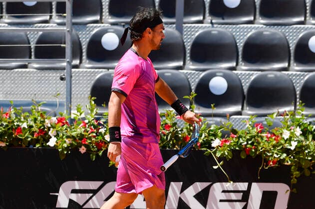 Photo Fabrizio Corradetti - LaPresse 10 05 2021 Roma (Italy) Tennis 1st round Kei Nishikori (JPN) vs Fabio Fognini (ITA) Internazionali BNL d Italia 2021 In the pic:  Copyright: xFabrizioxCorradetti LaPressex