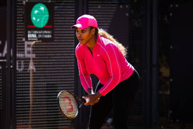 May 10, 2021, ROMA, ITALY: Serena Williams of the United States during practice ahead of the 2021 Internazionali BNL d Italia WTA, Tennis Damen 1000 tournament ROMA ITALY - ZUMAa181 20210510_zaa_a181_001 Copyright: xRobxPrangex