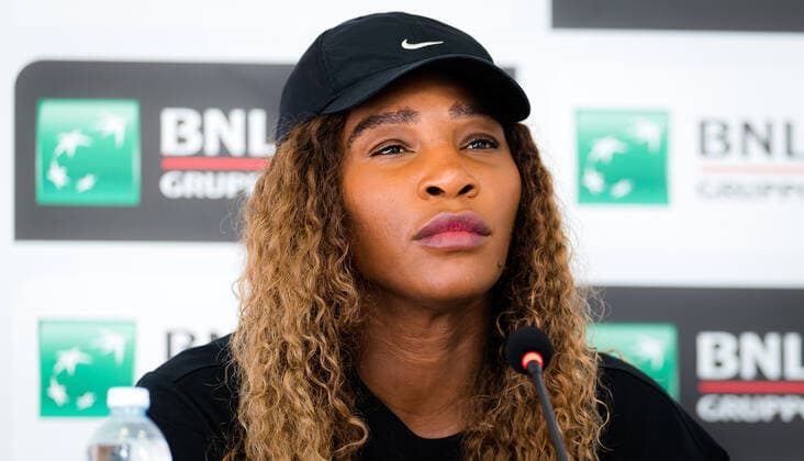 May 10, 2021, ROMA, ITALY: Serena Williams of the United States talks to the media ahead of the 2021 Internazionali BNL d Italia WTA, Tennis Damen 1000 tournament ROMA ITALY - ZUMAa181 20210510_zaa_a181_027 Copyright: xRobxPrangex