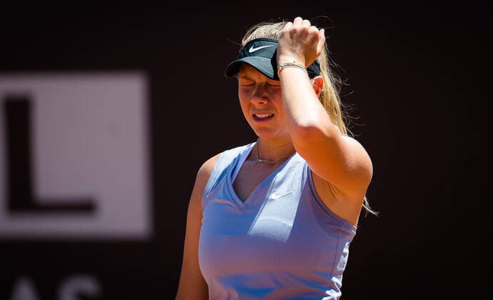 May 10, 2021, ROMA, ITALY: Amanda Anisimova of the United States in action during the first round of the 2021 Internazionali BNL d Italia WTA, Tennis Damen 1000 tournament ROMA ITALY - ZUMAa181 20210510_zaa_a181_108 Copyright: xRobxPrangex