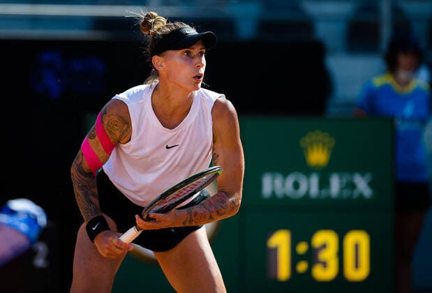 May 10, 2021, ROMA, ITALY: Polona Hercog of Slovenia in action during the first round of the 2021 Internazionali BNL d Italia WTA, Tennis Damen 1000 tournament ROMA ITALY - ZUMAa181 20210510_zaa_a181_146 Copyright: xRobxPrangex