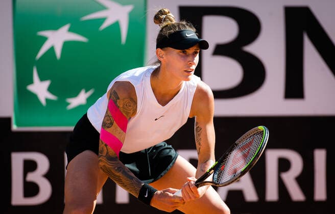 May 10, 2021, ROMA, ITALY: Polona Hercog of Slovenia in action during the first round of the 2021 Internazionali BNL d Italia WTA, Tennis Damen 1000 tournament ROMA ITALY - ZUMAa181 20210510_zaa_a181_148 Copyright: xRobxPrangex