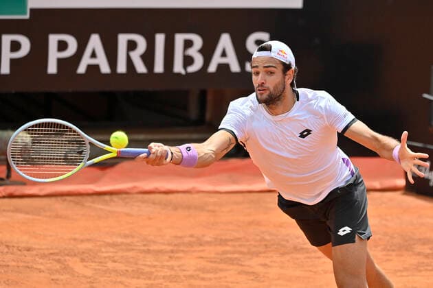 Photo Fabrizio Corradetti - LaPresse 11 05 2021 Roma (Italy) Tennis 1st round Matteo Berrettini (ITA) vs Nikoloz Basilashvili (GEO) Internazionali BNL d Italia 2021 In the pic: Matteo Berrettini  Copyright: xFabrizioxCorradetti LaPressex