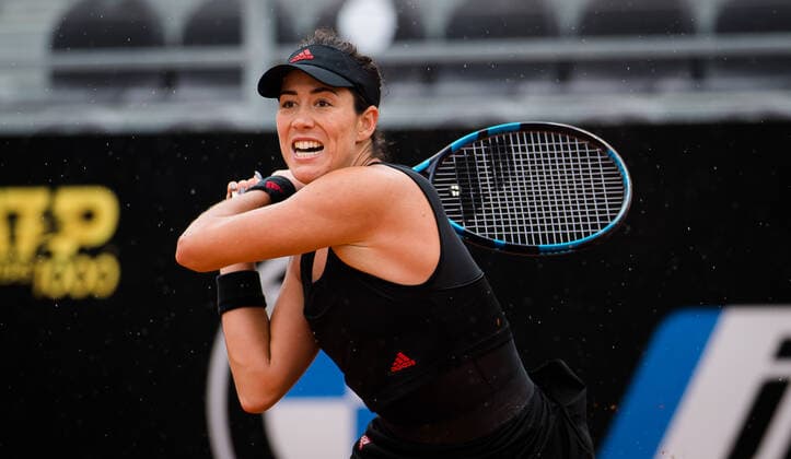 May 11, 2021, ROMA, ITALY: Garbine Muguruza of Spain in action during the first round of the 2021 Internazionali BNL d Italia WTA, Tennis Damen 1000 tournament against Patricia Maria Tig of Romania ROMA ITALY - ZUMAa181 20210511_zaa_a181_137 Copyright: xRobxPrangex