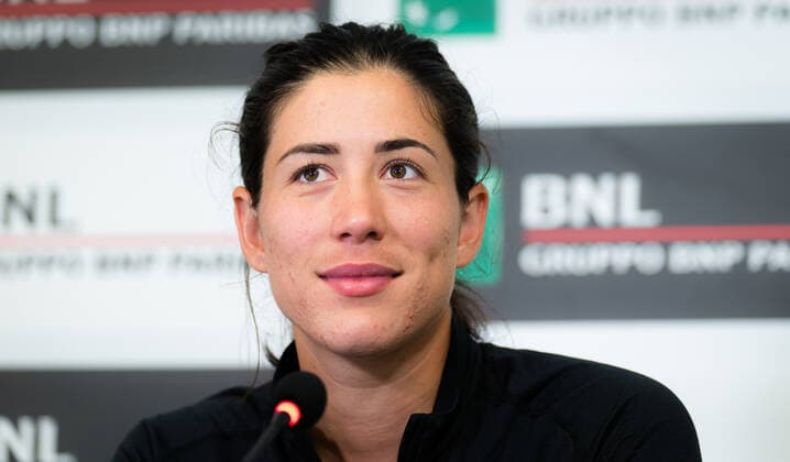 May 11, 2021, ROMA, ITALY: Garbine Muguruza of Spain talks to the media after winning her first round match at the 2021 Internazionali BNL d Italia WTA, Tennis Damen 1000 tournament ROMA ITALY - ZUMAa181 20210511_zaa_a181_146 Copyright: xRobxPrangex