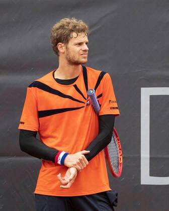 Yannick Hanfmann GER has left wrist pain, injury, injured Yannick Hanfmann has left wrist pain, injury, injured Tennis Neckarcup2021 ATP Challenger TC Heilbronn Heilbronn Baden Wuerttemberg Germany 12 May 2021 Copyright: xJuergenxHasenkopfx