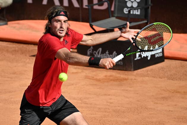 Sport Bilder des Tages Photo Fabrizio Corradetti - LaPresse 11 05 2021 Roma (Italy) Tennis 2nd round Marin CILIC (CRO) vs Stefanos TSITSIPAS (GRE) Internazionali BNL d Italia 2021 In the pic: Stefanos Tsitsipas  Copyright: xFabrizioxCorradetti LaPressex