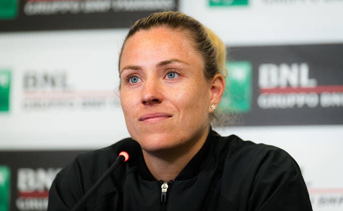 May 12, 2021, ROMA, ITALY: Angelique Kerber of Germany talks to the media after the second round of the 2021 Internazionali BNL d Italia WTA, Tennis Damen 1000 tournament against Simona Halep of Romania ROMA ITALY - ZUMAa181 20210512_zaa_a181_308 Copyright: xRobxPrangex