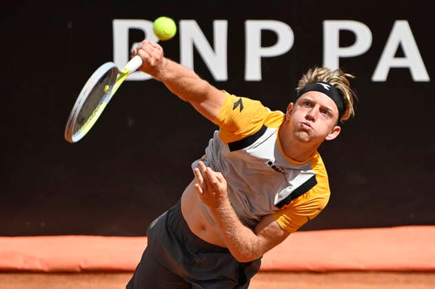 Photo Fabrizio Corradetti - LaPresse 13 05 2021 Roma (Italy) Tennis 3nd round Novak Djokovic (SRB) vs Alejandro Davidovich Fokina (ESP) Internazionali BNL d Italia 2021 In the pic: Alejandro Davidovich Fokina  Copyright: xFabrizioxCorradetti LaPressex