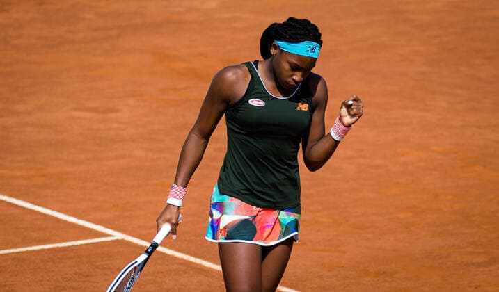 May 13, 2021, ROMA, ITALY: Cori Gauff of the United States in action during the third round of the 2021 Internazionali BNL d Italia WTA, Tennis Damen 1000 tournament against Aryna Sabalenka of Belarus ROMA ITALY - ZUMAa181 20210513_zaa_a181_008 Copyright: xRobxPrangex