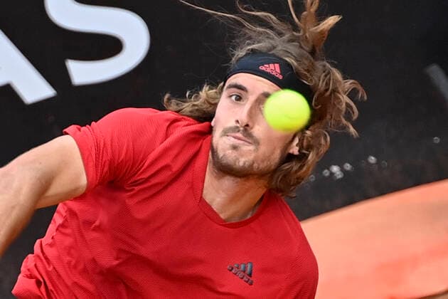 Photo Fabrizio Corradetti - LaPresse 13 05 2021 Roma (Italy) Tennis 3nd round Matteo Berrettini (ITA) vs Stefanos Tsitsipas (GRE) Internazionali BNL d Italia 2021 In the pic: Stefanos Tsitsipas  Copyright: xFabrizioxCorradetti LaPressex