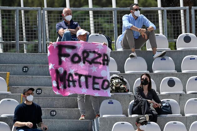 Photo Fabrizio Corradetti - LaPresse 13 05 2021 Roma (Italy) Tennis 3nd round Matteo Berrettini (ITA) vs Stefanos Tsitsipas (GRE) Internazionali BNL d Italia 2021 In the pic: Matteo Berrettini  Copyright: xFabrizioxCorradetti LaPressex