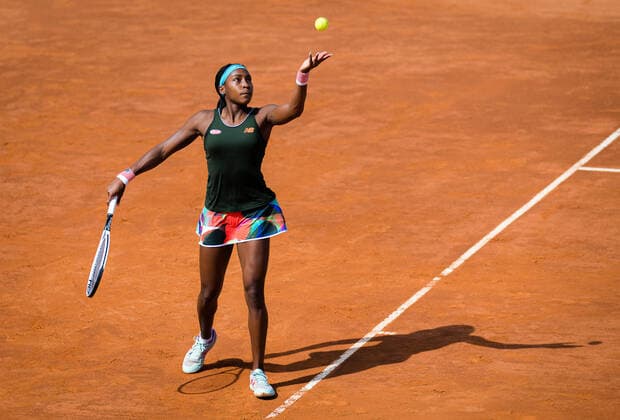May 13, 2021, Rome, Italy: CORI GAUFF of the United States in action during the third round of the 2021 Internazionali BNL d Italia WTA, Tennis Damen 1000 tournament against A. Sabalenka of Belarus. Gauff won 7:5, 6:3. Rome Italy - ZUMAa181 20210513_zaa_a181_011 Copyright: xRobxPrangex