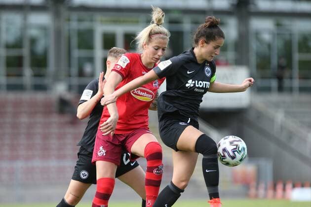 Caroline Krawczyk Eintracht Frankfurt Women II, No 7 faster on the ball than Sharon Beck 1 FC Cologne Women, No 10 , Eintracht Frankfurt Women II 1 FC Cologne Women, 2 Bundesliga Women, 2020 2021 season, 113 05 2021,