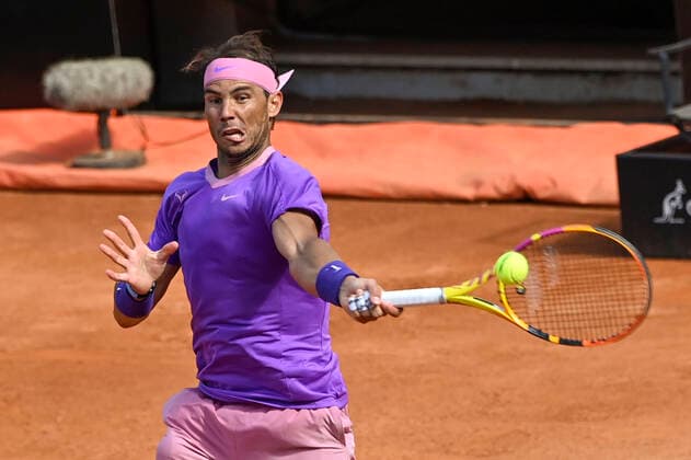 Photo Fabrizio Corradetti - LaPresse 13 05 2021 Roma (Italy) Tennis 3nd round Denis Shapovalov (CAN) vs Rafa Nadal (ESP) Internazionali BNL d Italia 2021 In the pic: Rafael Nadal  Copyright: xFabrizioxCorradetti LaPressex