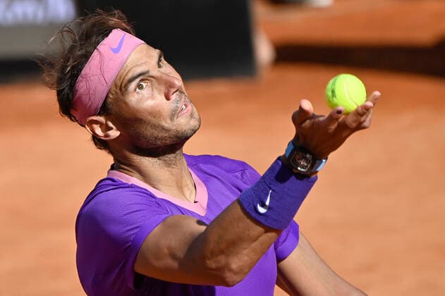 Photo Fabrizio Corradetti - LaPresse 13 05 2021 Roma (Italy) Tennis 3nd round Denis Shapovalov (CAN) vs Rafa Nadal (ESP) Internazionali BNL d Italia 2021 In the pic: Rafael Nadal  Copyright: xFabrizioxCorradetti LaPressex