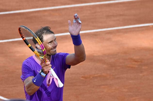 Photo Fabrizio Corradetti - LaPresse 13 05 2021 Roma (Italy) Tennis 3nd round Denis Shapovalov (CAN) vs Rafa Nadal (ESP) Internazionali BNL d Italia 2021 In the pic: Rafael Nadal  Copyright: xFabrizioxCorradetti LaPressex