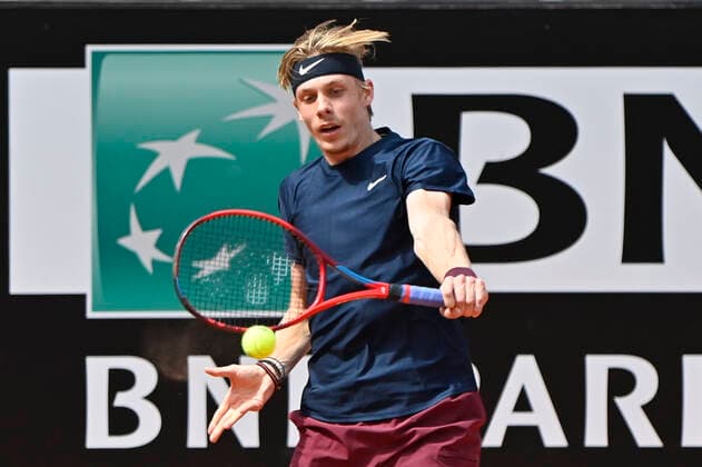 Photo Fabrizio Corradetti - LaPresse 13 05 2021 Roma (Italy) Tennis 3nd round Denis Shapovalov (CAN) vs Rafa Nadal (ESP) Internazionali BNL d Italia 2021 In the pic: Denis Shapovalov  Copyright: xFabrizioxCorradetti LaPressex