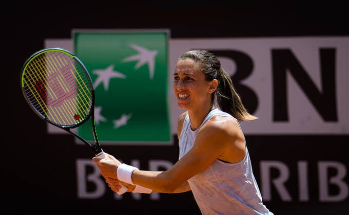 May 13, 2021, ROMA, ITALY: Petra Martic of Croatia in action during her third-round match at the 2021 Internazionali BNL d Italia WTA, Tennis Damen 1000 tournament against Nadia Podoroska of Argentina ROMA ITALY - ZUMAa181 20210513_zaa_a181_056 Copyright: xRobxPrangex