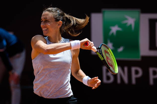 May 13, 2021, ROMA, ITALY: Petra Martic of Croatia in action during her third-round match at the 2021 Internazionali BNL d Italia WTA, Tennis Damen 1000 tournament against Nadia Podoroska of Argentina ROMA ITALY - ZUMAa181 20210513_zaa_a181_059 Copyright: xRobxPrangex