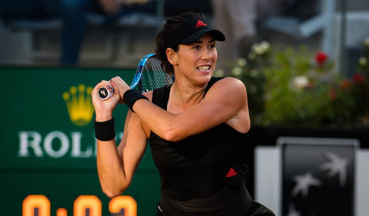 May 13, 2021, ROMA, ITALY: Garbine Muguruza of Spain in action during her third-round match at the 2021 Internazionali BNL d Italia WTA, Tennis Damen 1000 tournament against Elina Svitolina of the Ukraine ROMA ITALY - ZUMAa181 20210513_zaa_a181_138 Copyright: xRobxPrangex