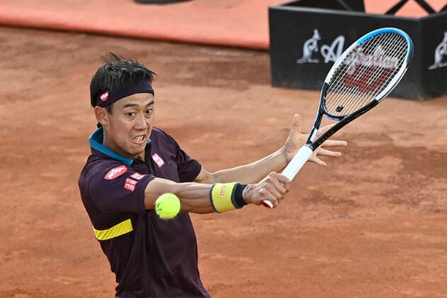 Photo Fabrizio Corradetti - LaPresse 13 05 2021 Roma (Italy) Tennis 3nd round Alexander Zverev (GER) vs Kei Nishikori (JPN) Internazionali BNL d Italia 2021 In the pic: Kei Nishikori  Copyright: xFabrizioxCorradetti LaPressex
