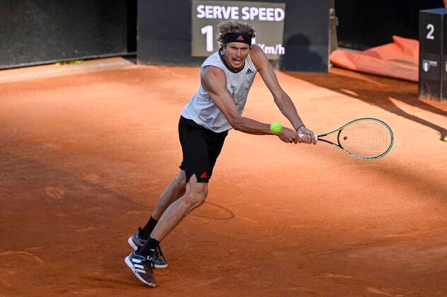 Photo Fabrizio Corradetti - LaPresse 13 05 2021 Roma (Italy) Tennis 3nd round Alexander Zverev (GER) vs Kei Nishikori (JPN) Internazionali BNL d Italia 2021 In the pic: Alexander Zverev  Copyright: xFabrizioxCorradetti LaPressex