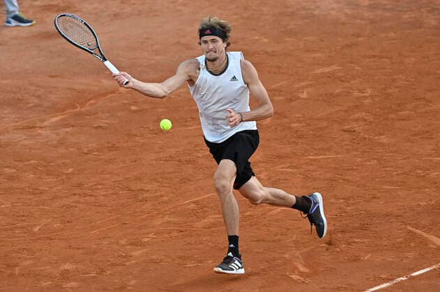 Photo Fabrizio Corradetti - LaPresse 13 05 2021 Roma (Italy) Tennis 3nd round Alexander Zverev (GER) vs Kei Nishikori (JPN) Internazionali BNL d Italia 2021 In the pic: Alexander Zverev  Copyright: xFabrizioxCorradetti LaPressex