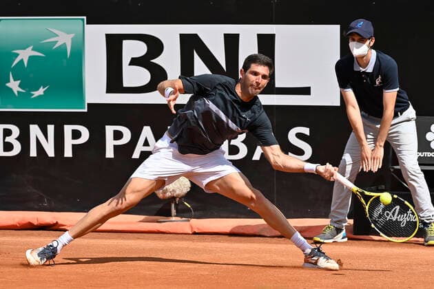 Photo Fabrizio Corradetti - LaPresse 14 05 2021 Roma (Italy) Tennis Quarter final Federico Delbonis (ARG) vs Reilly Opelka (USA) Internazionali BNL d Italia 2021 In the pic: Federico Delbonis  Copyright: xFabrizioxCorradetti LaPressex